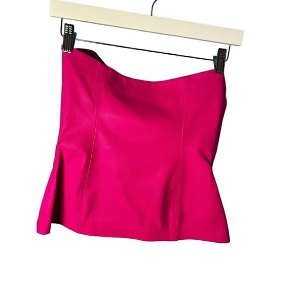 SUSANA MONACO Fuchsia Pleather Tube Top, SMALL - Picture 4 of 7